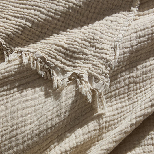 Savannah Tufted Muslin Throw - Oat - DUSK