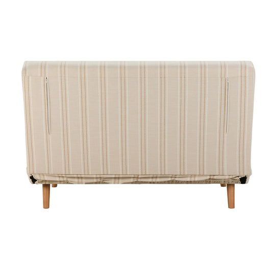 Seattle Double Click Clack Sofa Bed - Natural Stitched Stripe - DUSK