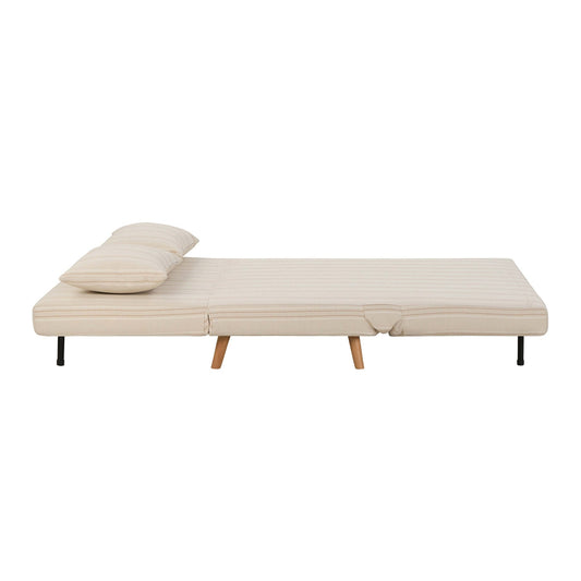Seattle Double Click Clack Sofa Bed - Natural Stitched Stripe - DUSK