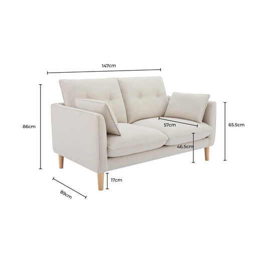 Shoreditch 2 Seater Sofa - Faux Leather Tan - DUSK
