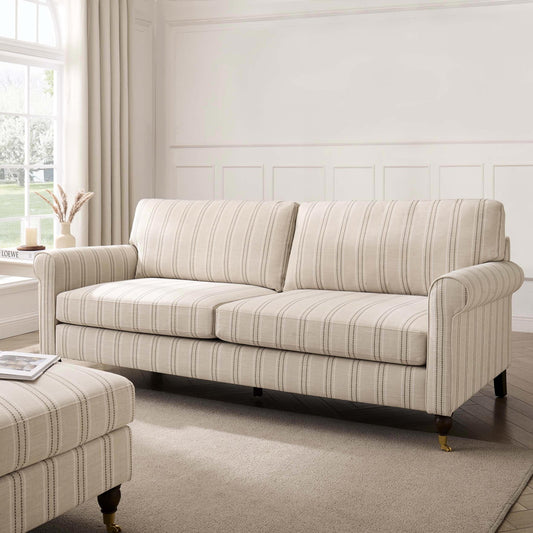 Sicily 3 Seater Sofa - Stripe - DUSK