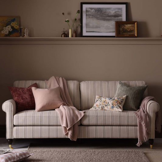 Sicily 3 Seater Sofa - Stripe - DUSK