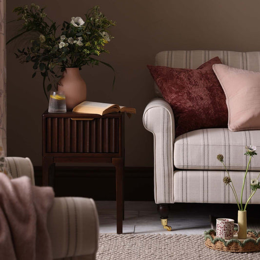 Sicily 3 Seater Sofa - Stripe - DUSK