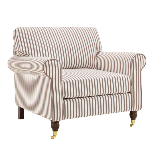 Sicily Armchair - Chocolate Stripe - DUSK