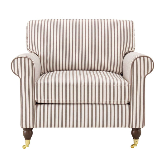 Sicily Armchair - Chocolate Stripe - DUSK