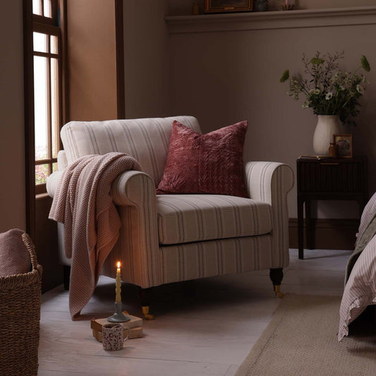 Sicily Armchair - Stripe - DUSK