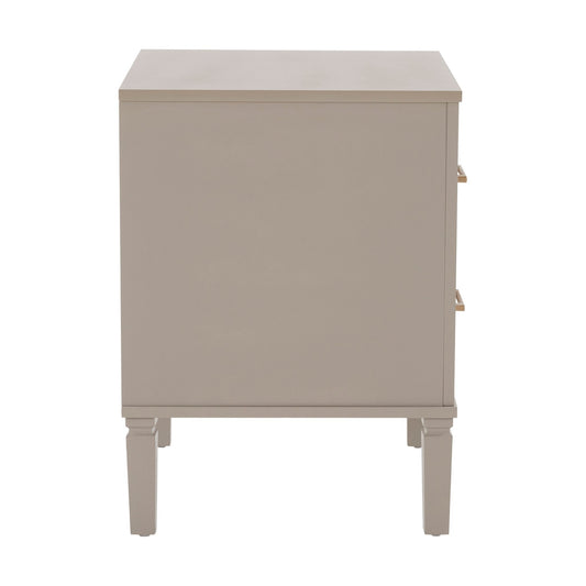 Sienna 2 Drawer Bedside Table - Taupe - DUSK