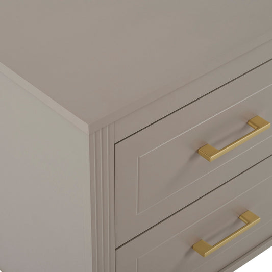 Sienna 2 Drawer Bedside Table - Taupe - DUSK
