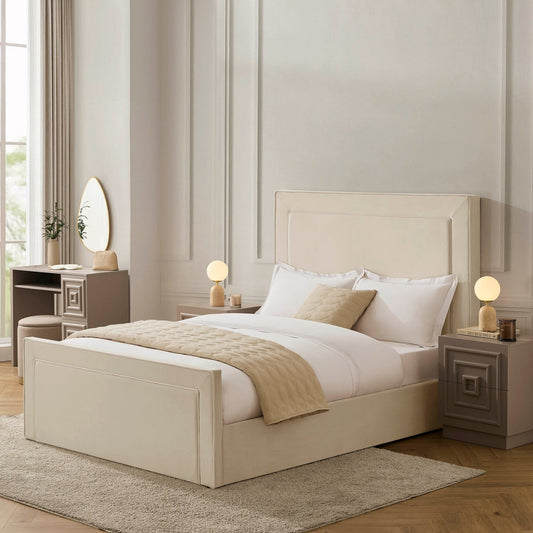 Sorrento Ottoman Storage Bed - Ecru/White - DUSK