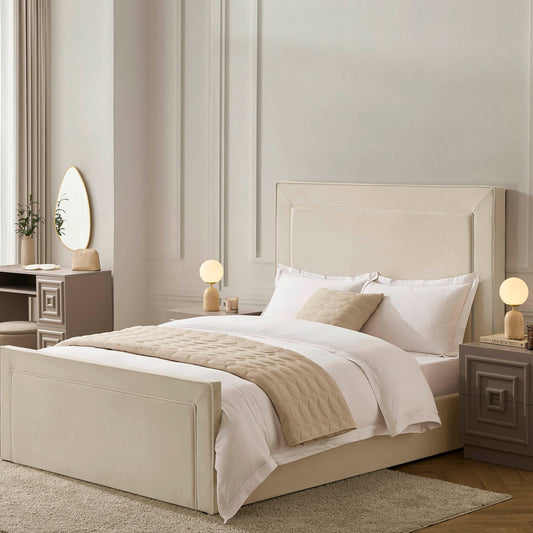 Sorrento Ottoman Storage Bed - Ecru/White - DUSK