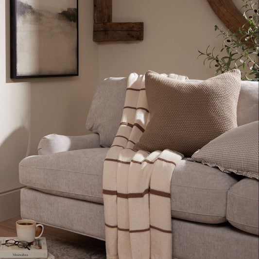 St Ives Heavyweight Knit Sofa Cushion Cover - Taupe - DUSK