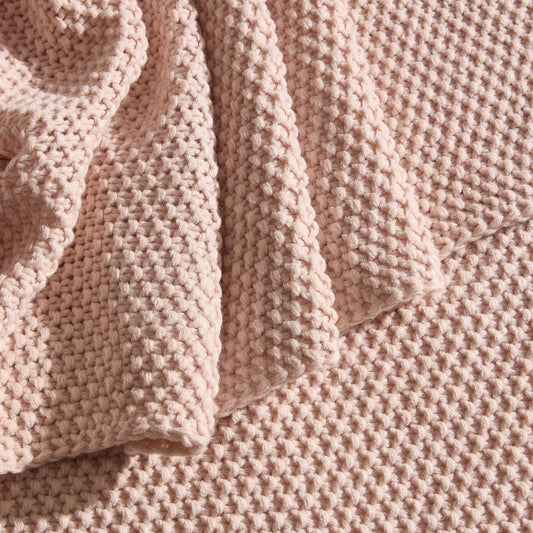 St Ives Lightweight Knit Sofa Throw - Ballet Slipper - DUSK