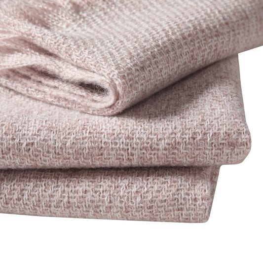 Super Soft Marled Tassel Sofa Throw - Blush Pink - DUSK
