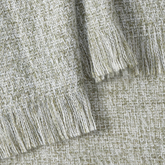 Super Soft Marled Tassel Throw - Dark Green - DUSK