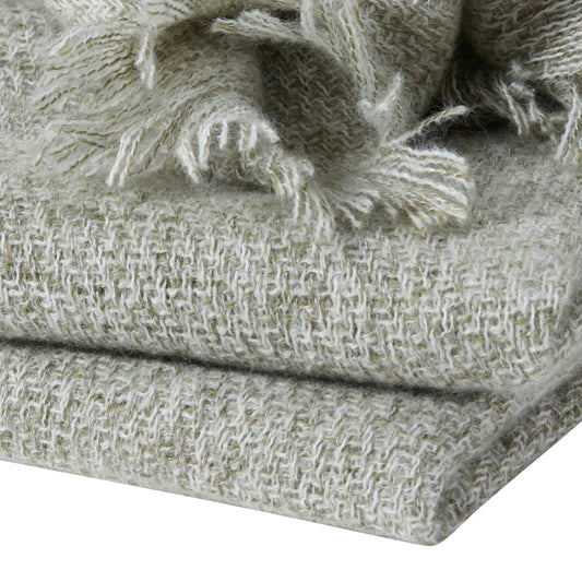 Super Soft Marled Tassel Throw - Dark Green - DUSK