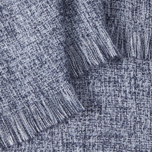 Super Soft Marled Tassel Throw - Navy - DUSK