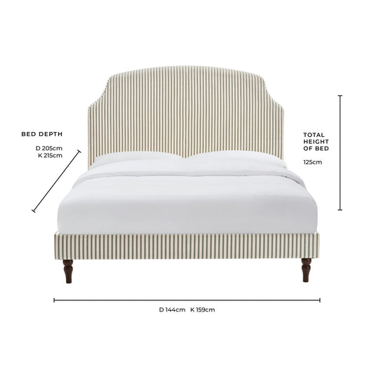 Surrey Bed Frame - Sage Stripe - DUSK