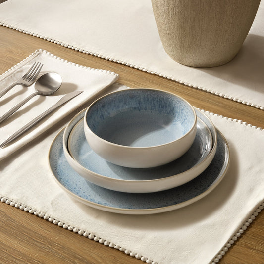 Sutton Stoneware Set of 4 Cereal Bowls - Light Blue - DUSK