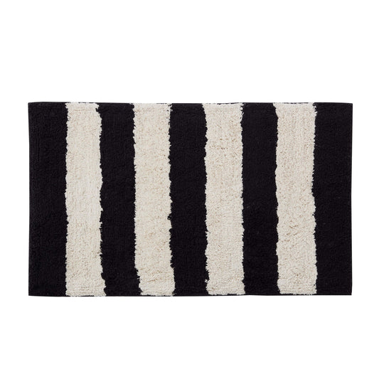 Symi Wide Stripe Bath Mat - Black/ White - DUSK