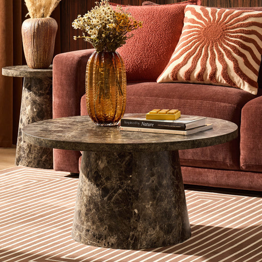 Talia Coffee Table - Dark Marble Effect - DUSK