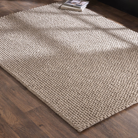 Theo Handwoven Wool Rug - White - DUSK