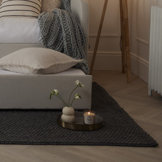 Theo Wool Bobble Rug - Charcoal - DUSK