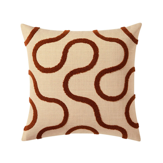 Tufted Swirl Cushion Cover - Burnt Orange/Natural - DUSK