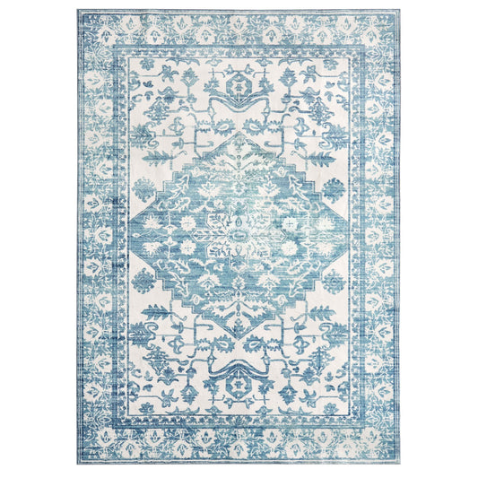 Uma Persian Style Machine Washable Rug - Blue - DUSK