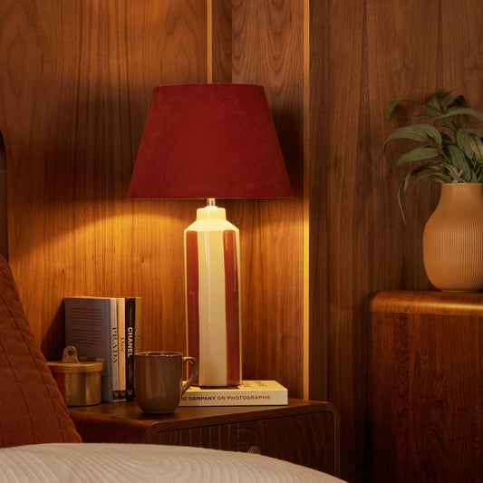 Velvet Stripe Table Lamp - Burnt Orange - DUSK