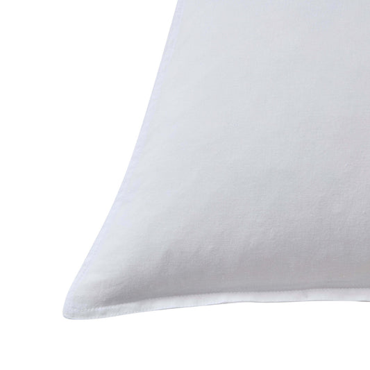 Washed Cotton Linen Blend Plain Dye Sofa Cushion Cover - Chalk White - DUSK