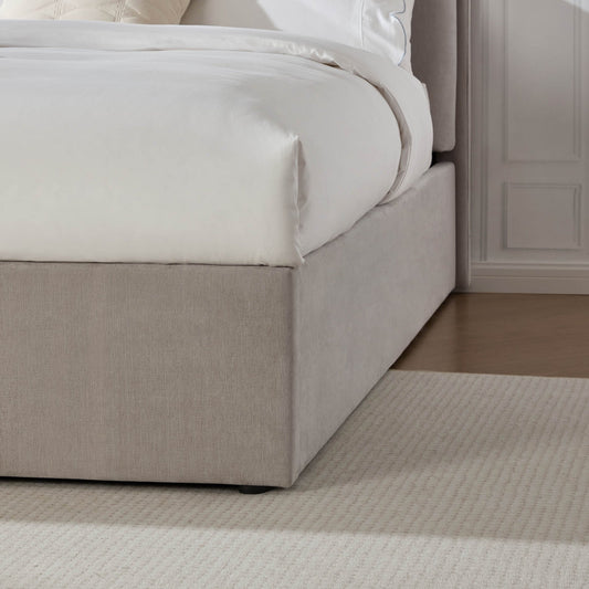 Wiltshire Chenille Ottoman Storage Bed - Light Grey - DUSK