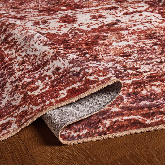 Zahra Persian Style Machine Washable Rug - Burnt Orange - DUSK