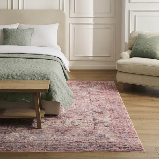 Zahra Persian Style Machine Washable Rug - Rose - DUSK
