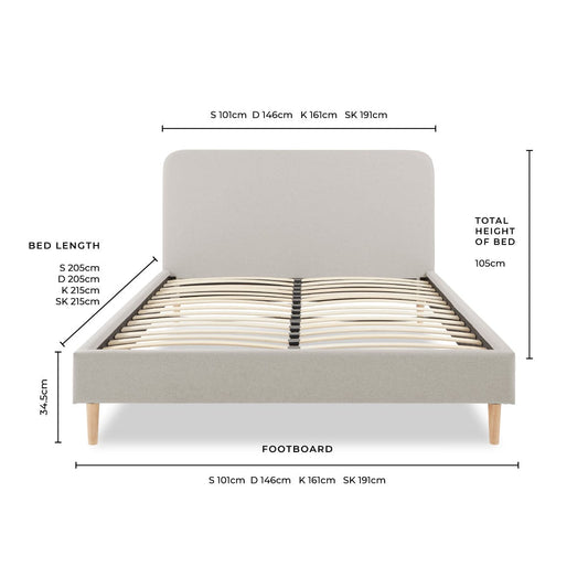 Ascot Bed Frame - Natural - DUSK