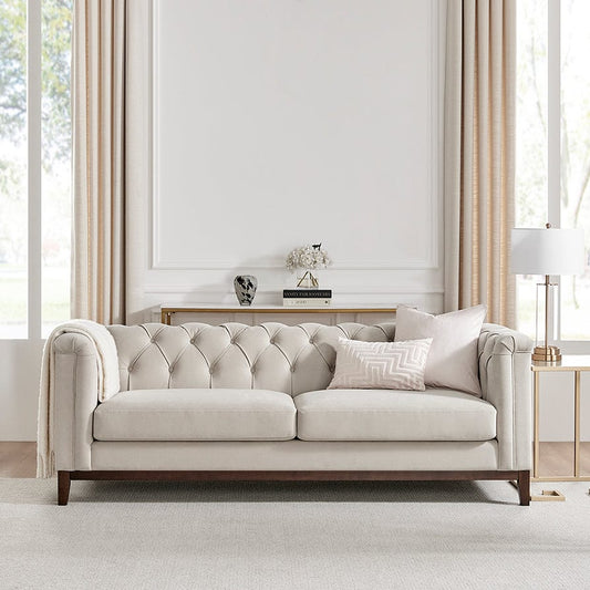 Chesterfield 3 Seater Sofa - Stone - DUSK