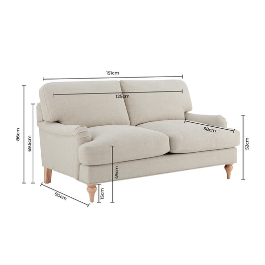 Hampshire 2 Seater Sofa - Beige - DUSK