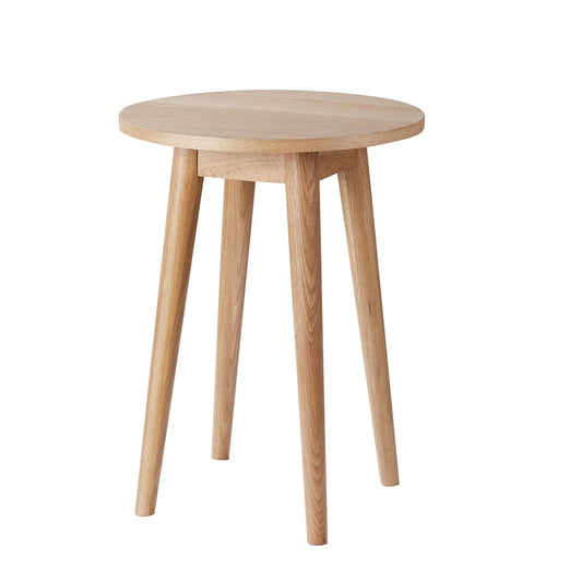 Heidi Oak Round Side Table - Natural - DUSK