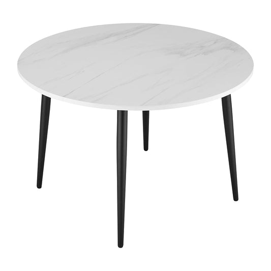 Lila Marble Effect Dining Table - White - DUSK