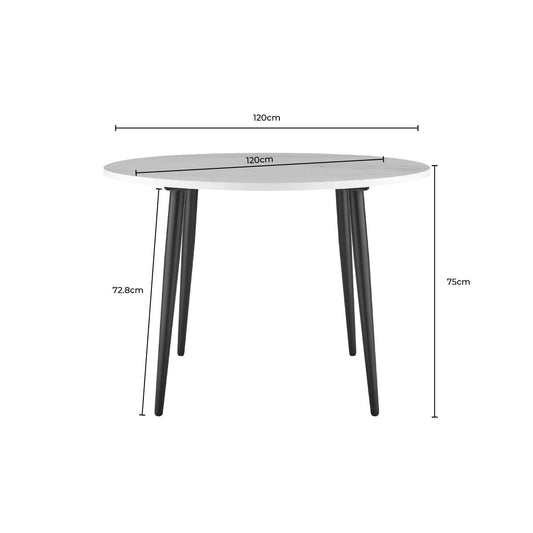 Lila Marble Effect Dining Table - White - DUSK