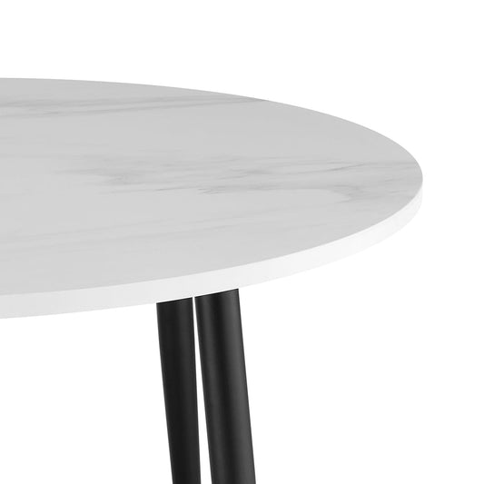 Lila Marble Effect Dining Table - White - DUSK