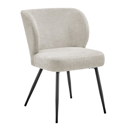 Mabel Set of 2 Dining Chairs - Chenille - Natural - DUSK