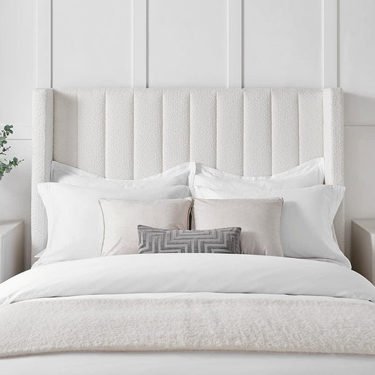 Madison Bouclé Ottoman Storage Bed - Off White - DUSK