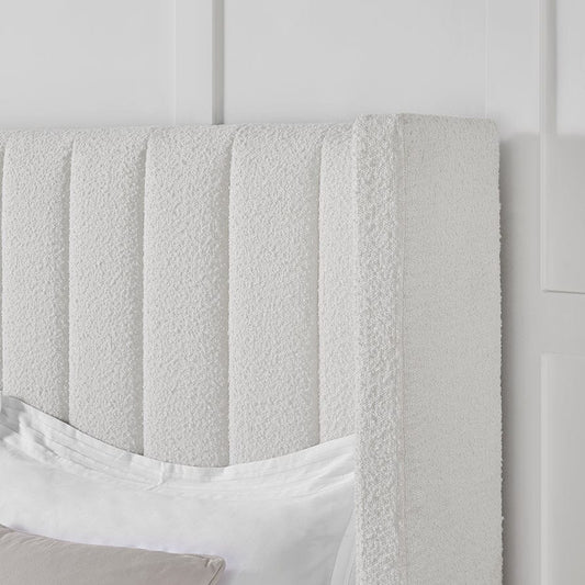 Madison Bouclé Ottoman Storage Bed - Off White - DUSK