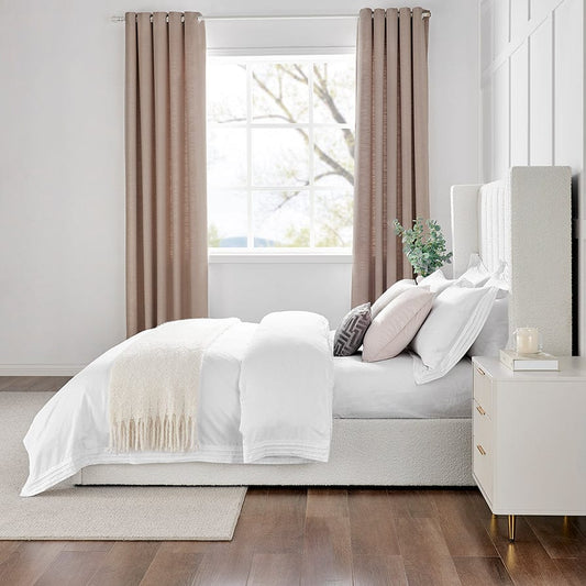 Madison Bouclé Ottoman Storage Bed - Off White - DUSK