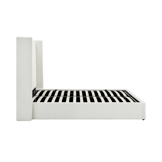 Madison Bouclé Ottoman Storage Bed - Off White - DUSK