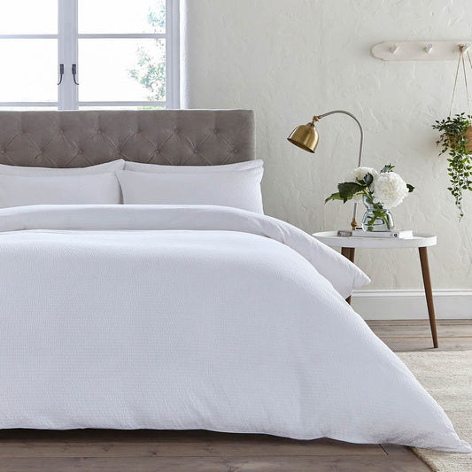 Pair of Mykonos Pillowcases - 200 TC - Cotton - White - DUSK