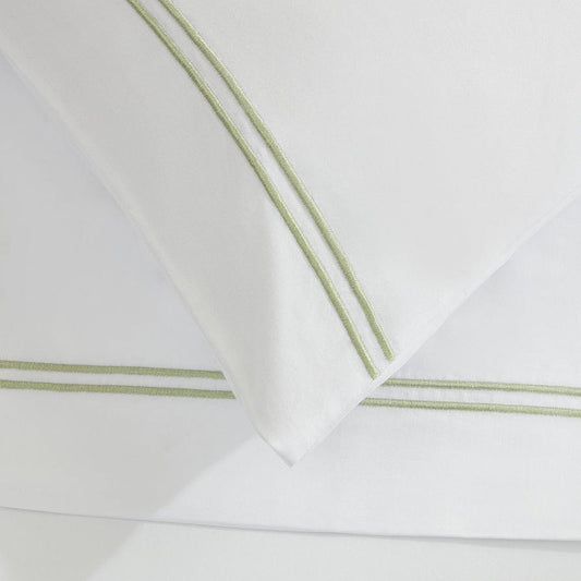 Pair of Regent Classic Pillowcases - 400 TC - Sage - DUSK