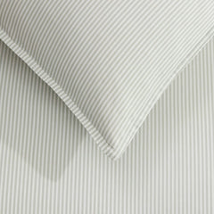 Pair of Rio Pillowcases - 200 TC - Washed Cotton - Sage/Stripe - DUSK