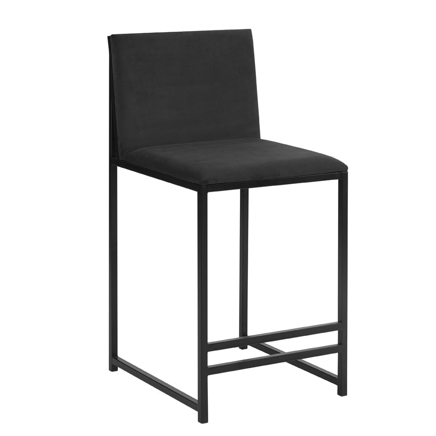 Rae Set Of 2 Barstools Velvet Charcoal DUSK