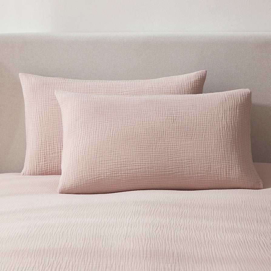 Santorini Muslin Duvet Cover & Pillowcase Set - Blush Pink - DUSK